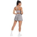 Cloud-feel quick-dry breathable anti-exposure undershirt tennis pleated skirt sports bra set for women's running, fitness, and yoga