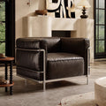 American retro lc3 genuine leather sofa - cassina le corbusier designer hotel bauhaus single seater chair