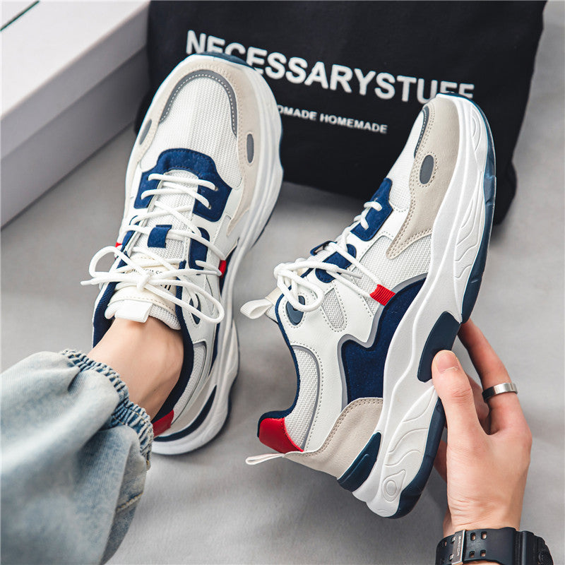 Spring men's shoes 2025 new mesh breathable anti-odor versatile sports casual running height increasing trendy dad shoes