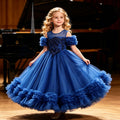 Girls' flower girl wedding dress evening gown runway cross-border european and american style off-shoulder tutu dress children's princess dress wholesale in stock