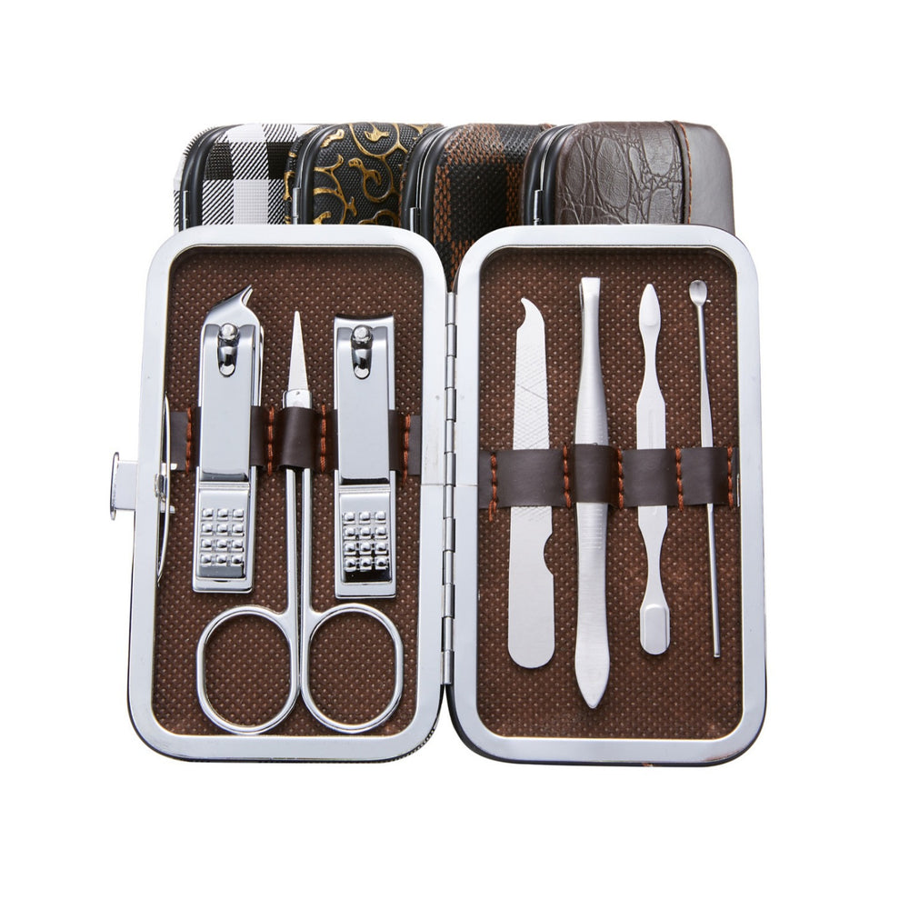 7-piece manicure nail clipper set - beauty nail file tool kit for foot and hand care - includes nail clippers, cuticle nippers, and tweezers - customizable with logo
