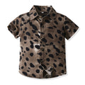 Stylish boys' summer outfit: trendy short-sleeve set for older kids - new summer collection featuring a floral shirt two-piece set