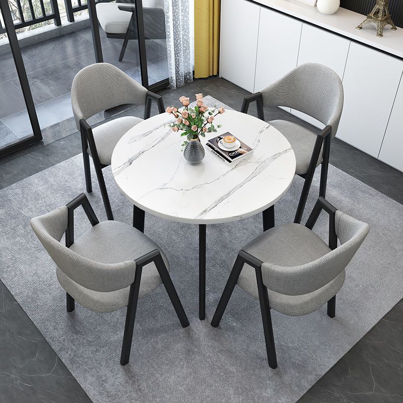 Nordic light luxury negotiation table and chair combination sales department modern casual milk tea shop dining table small apartment round table for home