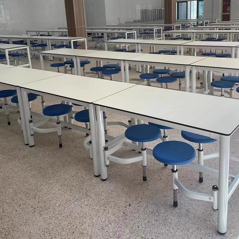 Canteen dining table conjoined combination school students 6 people 4 people factory staff dining room hanging stool company dining room dining table and chairs