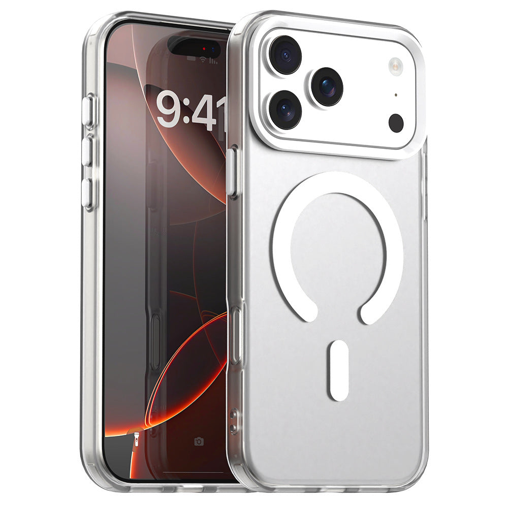 Double-layer imd candy color magnetic suction suitable for iphone17promax mobile phone case apple 15/14 frosted anti-fall case