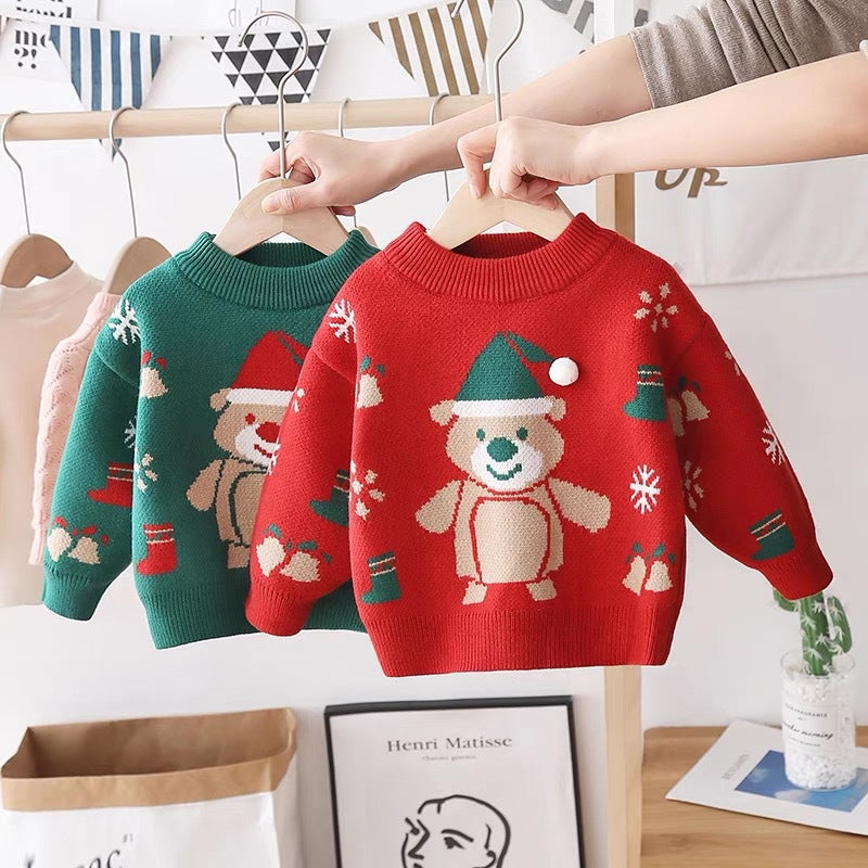 New arrivalkids sweater autumn wintergirl knitting shirt boys sweater children's heattech round neck bottom shirt wholesale