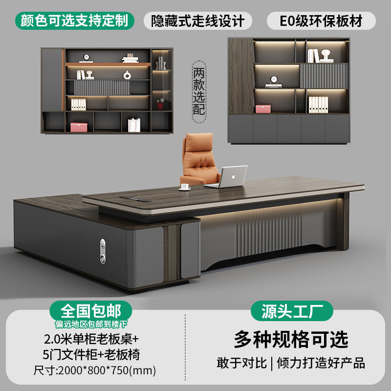 Saint-li executive desk - premium lacquer finish, minimalist chic, luxury ceo office desk and chair set for general managers