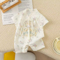 Infant chinese style romper - summer lightweight hanfu style - perfect for full month, first birthday, and baby shower - trendy bodysuit/rouge