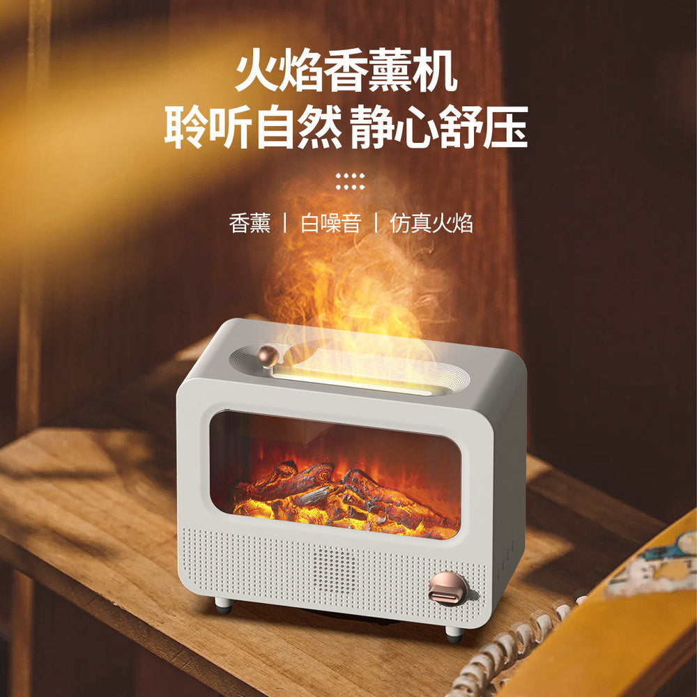 rainbow flame aroma diffuser - home diffuser night light humidifier atomizer with bluetooth speaker