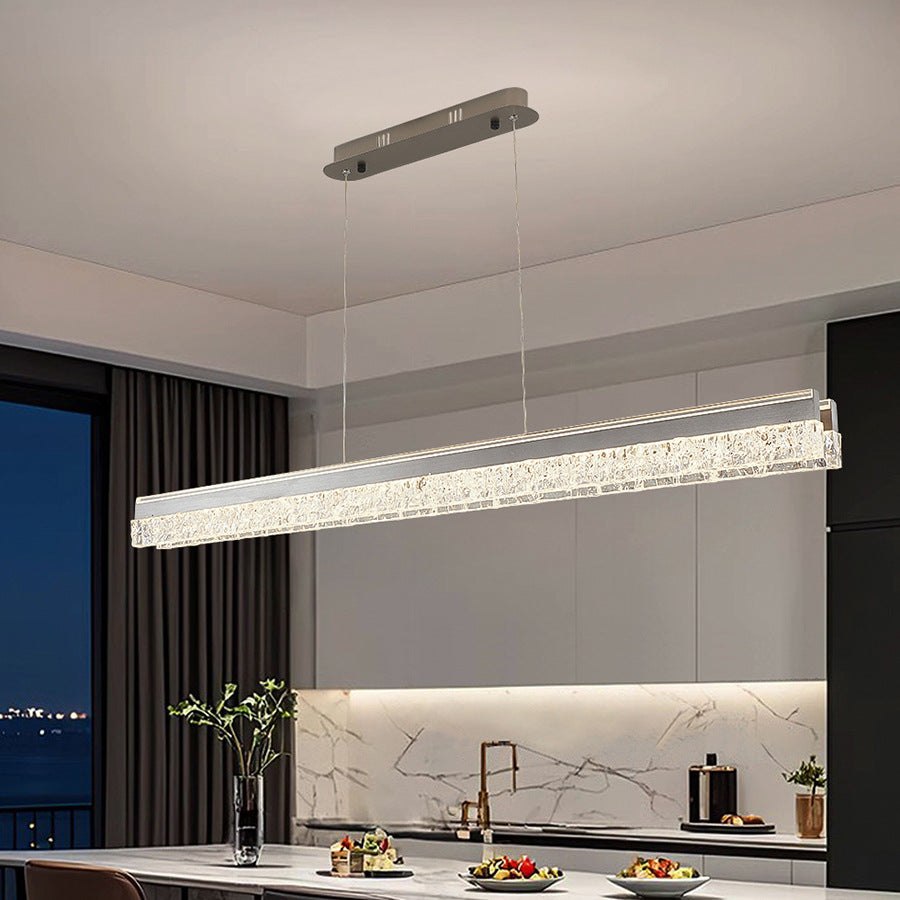 Italian light luxury restaurant one-word chandelier modern minimalist high-end dining table bar lamp high-end lighting