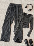 New korean style designer chic fashion casual set for women, spring/autumn collection, girls' set, long sleeve top and pants