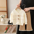 Girls' knit sweater set - new autumn/winter  collection: lace floral top & pants set for little girls