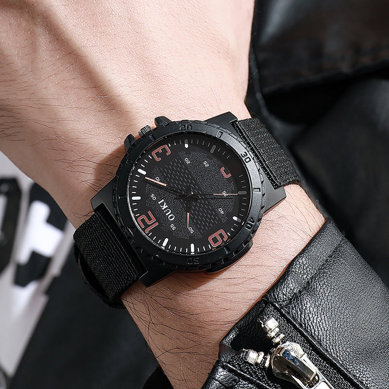 Trending fashion digital men's watch canvas strap quartz wristwatch - wholesale direct from manufacturer