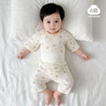 Baby pajamas pure cotton thin kids home clothes summer boys and girls three-quarter sleeves air-conditioning clothes high waistseparatessuit