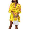 2023 new autumn v-neck loose batwing sleeve printed dress for women - perfect for independent stores, wish, and amazon