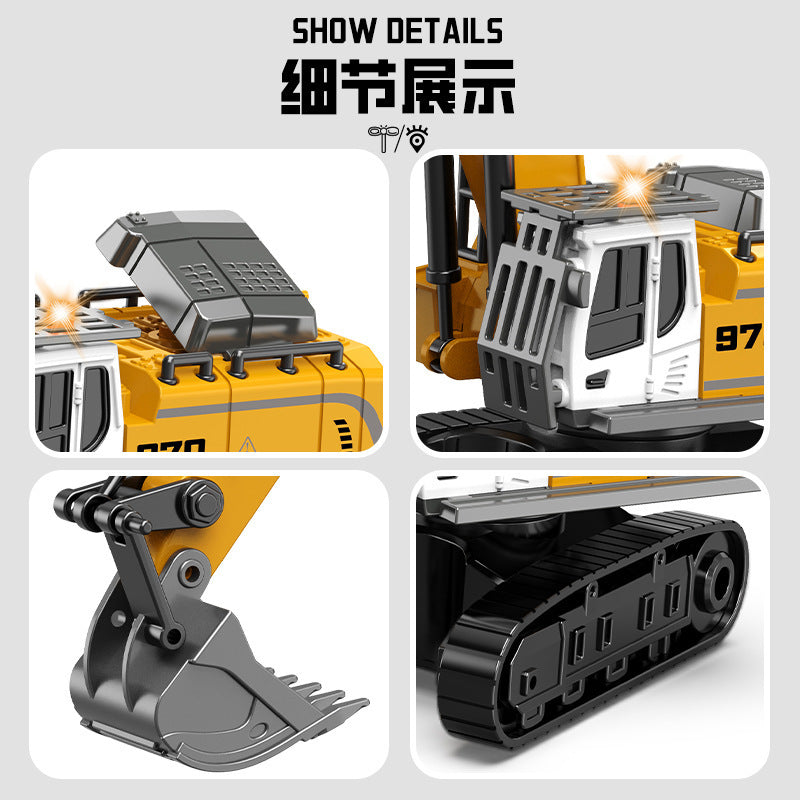 hot-selling full proportional alloy mini excavator dumper truck 1:64 scale kids' remote control construction vehicle mini forklift