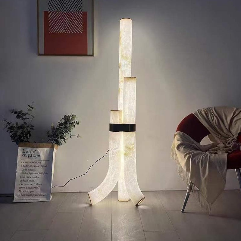 Artificial marble resin floor lamp - decorative statement piece for home, living room, sofa side, tv cabinet, and new home celebrations