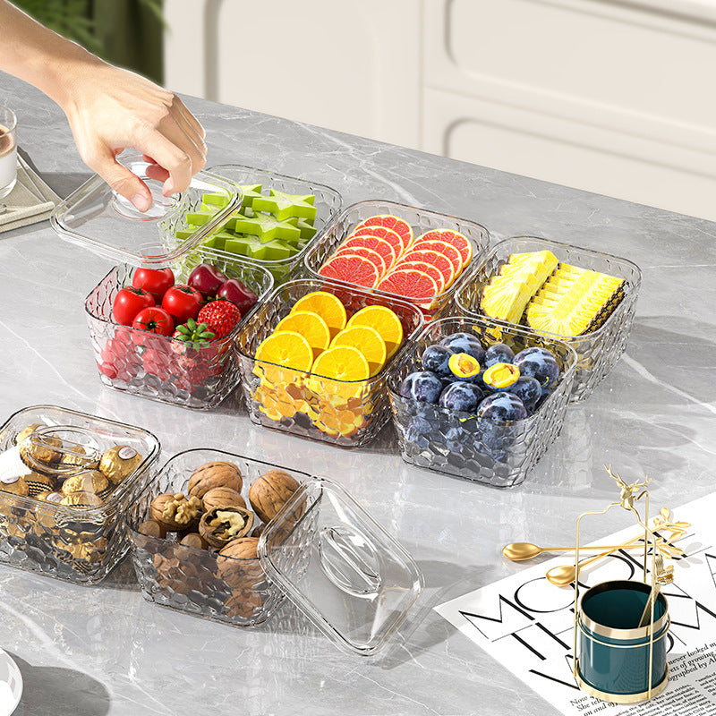 Cross-border household living room candy box nut snack classification snack box PET dried fruit box KTV grid candy fruit box