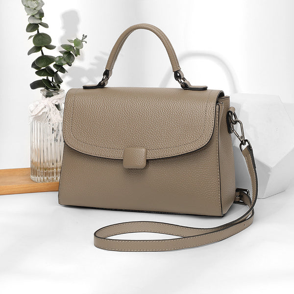 Togo first layer cowhide multi-compartment shoulder women's bag large capacity fashionable simple handbag practical commuter messenger bag tide