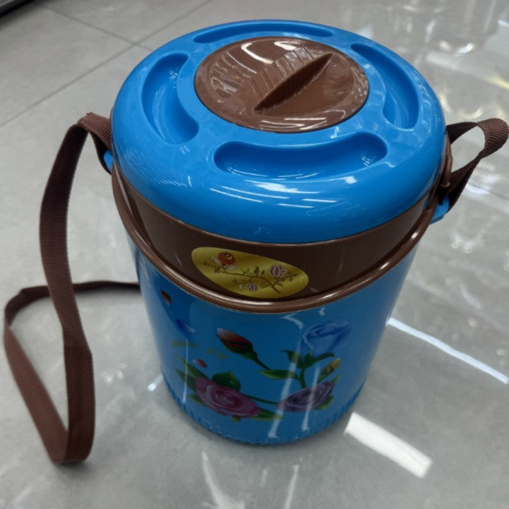 Factory direct sales cross-border exclusive fresh-keeping lunch box thermal insulation bucket thermal insulation bucket kitchen stainless steel fresh-keeping tableware three-piece set