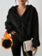 women's casual hooded fleece jacket warm long sleeve outerwear - minimalist style hooded zip-up jacket