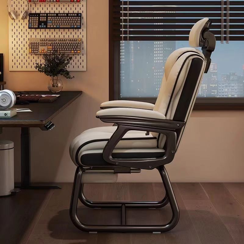 Home bow-shaped computer chair comfortable long sitting office chair reclining sofa gaming chair with footrest executive chair