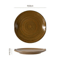 Vintage textured ceramic steak plate - high-style western dessert serving dish - elegant ceramic platter