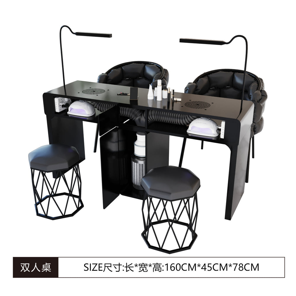 New arrival marble iron porcelain surface turbine manicure table and chair suit economical single and double multi-functional odor-free carbon steel paint