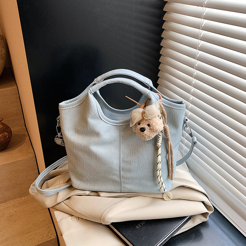 Cross-border high-end handbag women's 2025 summer new versatile messenger bag fashionable commuter shoulder bucket bag