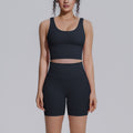 Sexy v-shaped back sports bra high waist hip lifting tight shorts suit quick-drying yoga clothes running fitness clothes