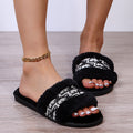 Good autumn and winterexport flip-flops for women outwearnew arrivalk-stylestuffedplus sizeflats slippersfashion fur women's shoes
