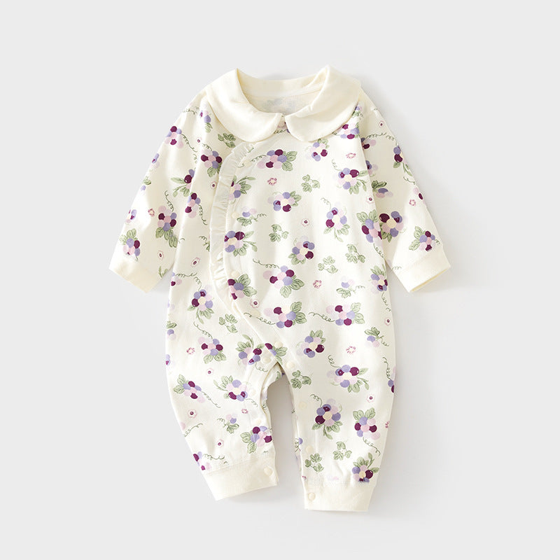 Babibele baby onesie - seamless spring/autumn newborn cotton romper - unisex infant & toddler crawling suit