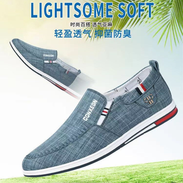 Men's youth korean style british fashion trendy men's shoes business shoes slip-on casual canvas shoes wholesale dropshipping