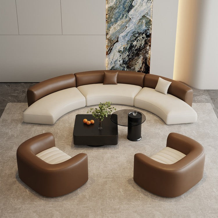 Italian-inspired light luxury hotel lobby reception & meeting sofa set - high-end, minimalist office furniture