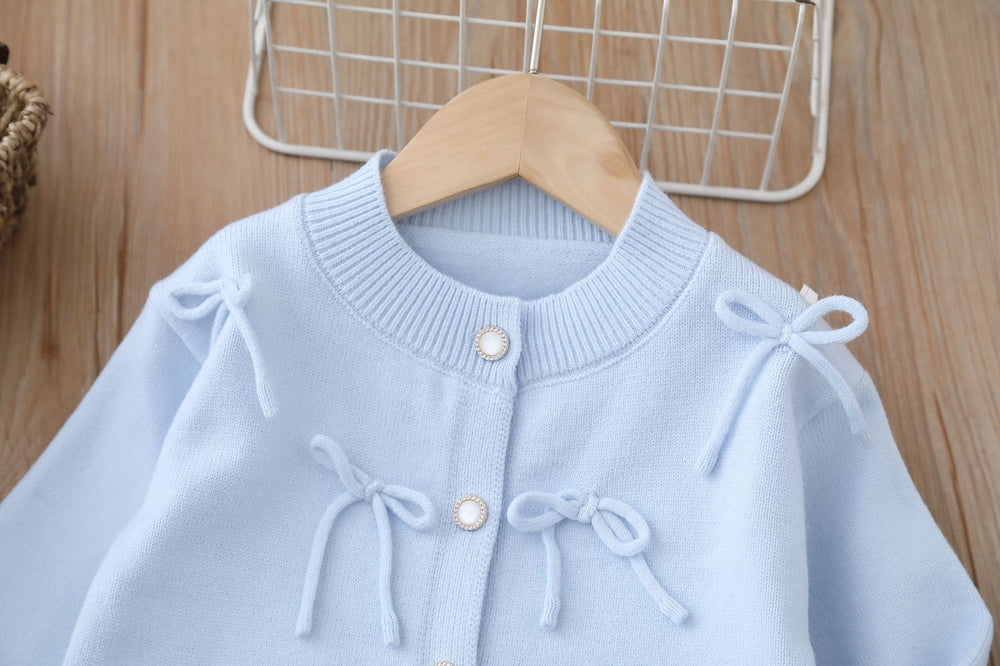 Baby girl's autumn jacket, new autumn cardigan, stylish girls' two-piece set, children's sweater outfit