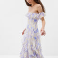 Beach vacation style suspender skirt gauze frenchruffles beach dress atmosphere long skirt elegant fairy style