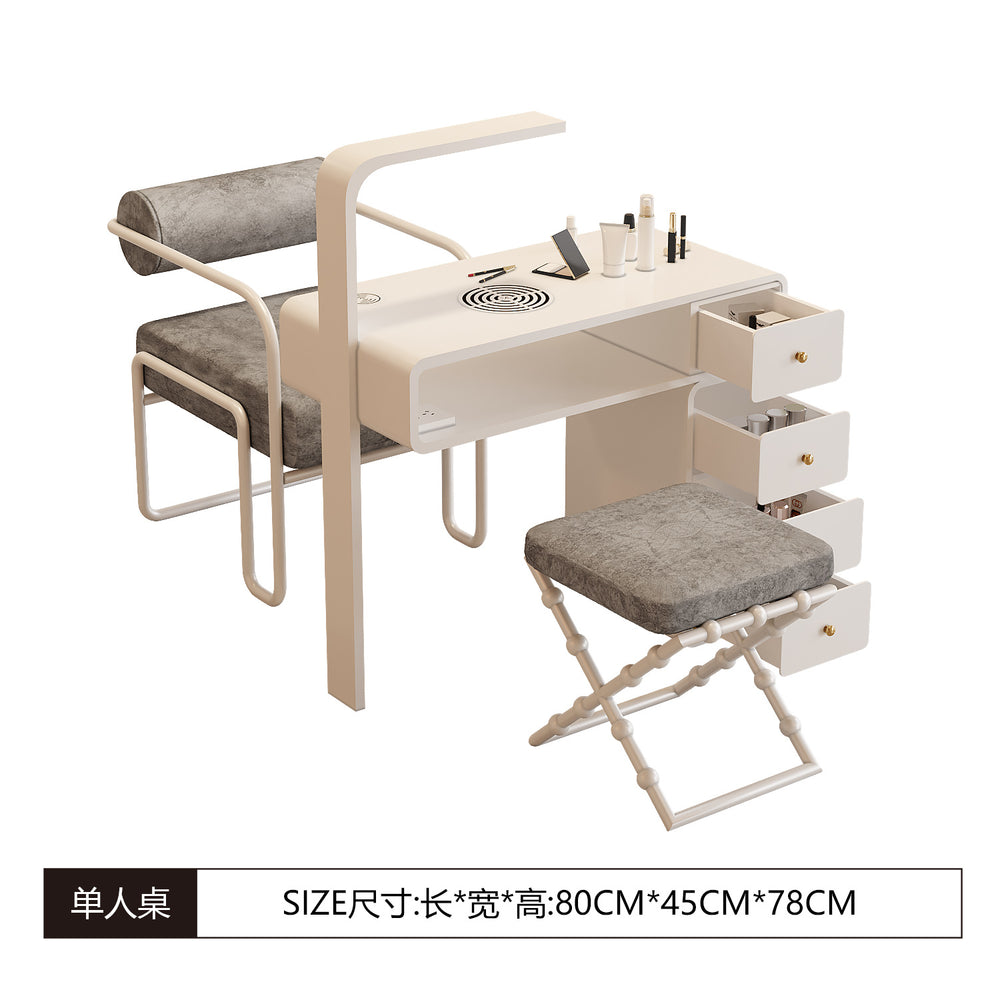 Widened 45cm nail table and chair set - special offer! economical single/double, light luxury, multi-functional, odorless, carbon steel with baked enamel finish