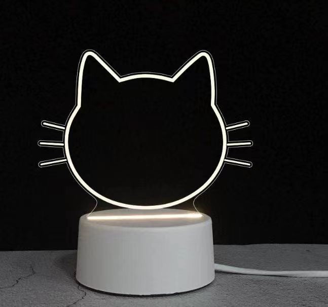 Diy easy-to-carry acrylic mini desk lamp with erasable message board, 3d night light, ambient led lamp, touch control