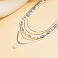 European and american cross-border retro french faux pearl necklace for women, multi-layered stackable fashionable ins style light luxury clavicle chain accessories
