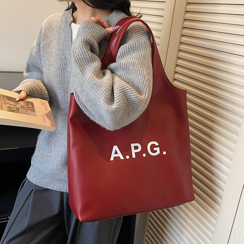 spring style lazy style bag women's bag large capacity easiest for match vegetable basket shoulder bag student class work clothing tote bag