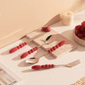 Creamy style 304 stainless steel cutlery set - includes knife, fork, and spoon with ceramic handles. high-style design, perfect for soups. suitable for kids and adults