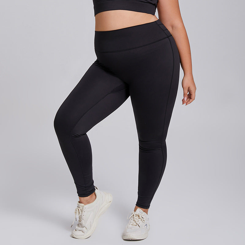 plus size high elastic yoga fitness wear women's brushed nude yoga wear suit running bubble wrap sportswear