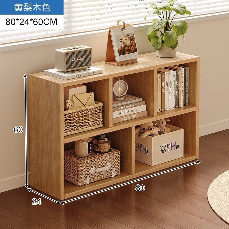 Bookshelf storage rack simple floor-standing wall-mounted storage cabinet rental house multi-layer living room for home bedroom small bookcase