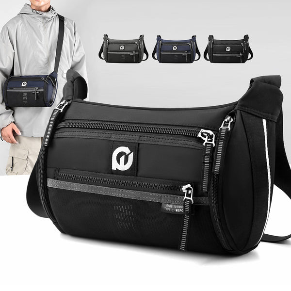 WEPOWER trendy brand men's casual waterproof breast bag multi-pocket large-capacity shoulder messenger bag outdoor breast bag