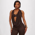 European and american summer new women's cross-border sexy metallic embellished off-the-shoulder bandeau halter top slim-fit pants set