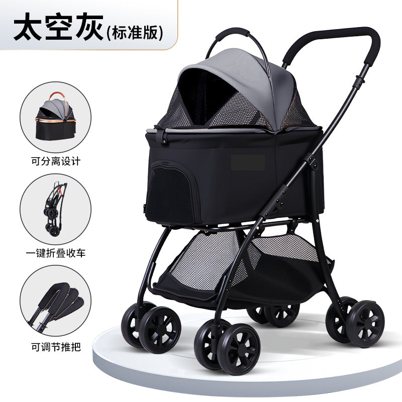 Inlair pet stroller - foldable dog and cat carrier for small breeds like poodles - lightweight pet stroller for amazon pet stores
