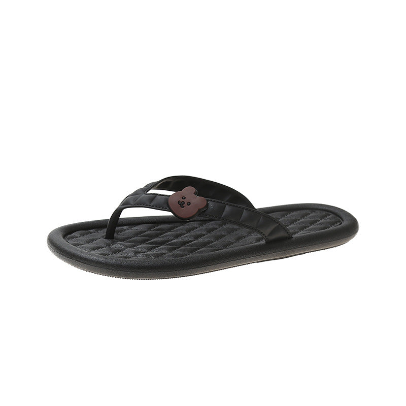 Women's flip-flops - non-slip beach sandals, cute & fun, perfect for vacation, flat, cartoon design, summer outdoor wear