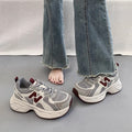Chunky platform sneakers for women, 2026 new autumn hot style, breathable mesh casual athletic shoes, lightweight running white shoes