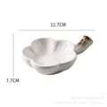 Japanese retro ceramic plate - minimalist plum blossom dish with handle, mustard sauce saucer, hotel-style sauce and condiment dish - wholesale