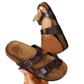 summernew arrival toe retroplus size slippers double row buckle open toe outwear sandals women's spot wholesale